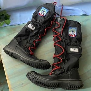 PAJAR Nylon Snow Boots with Red Laces